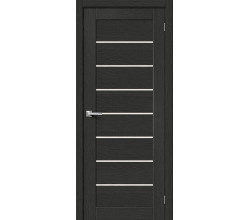 Дверь межкомнатная из эко шпона «Браво-22» Stormy Wood остекление Magic Fog