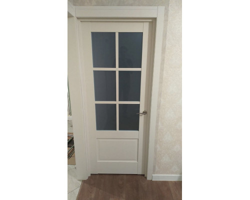 Дверь межкомнатная «Прима-13.0.1» White Mix стекло белое сатинированное Magic Fog