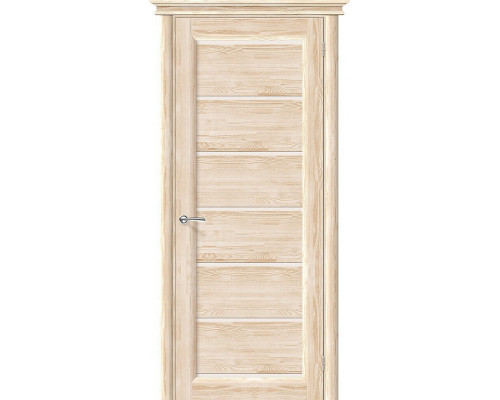 Дверь межкомнатная из Массива сосны без отделки «М2» стекло Белое матовое