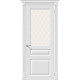 Дверь межкомнатная крашенная «Скинни-15.1» Whitey (Эмаль) остекление художественное