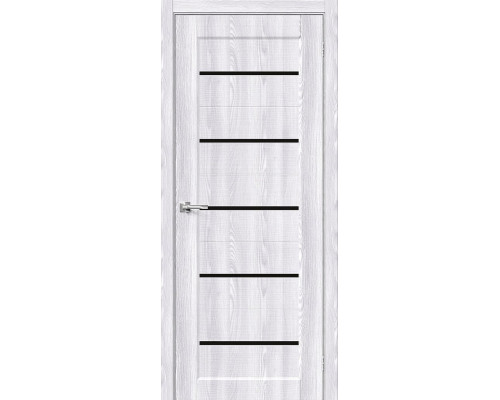 Дверь межкомнатная из эко шпона «Мода-22 Black Line» Riviera Ice глухая