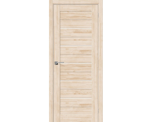 Дверь межкомнатная из Массива сосны без отделки «Порта-22» остекление Сатинато белое