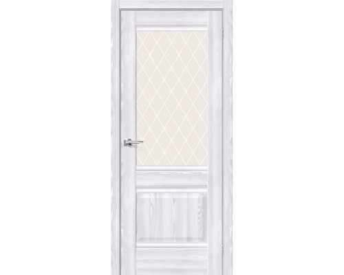 Дверь межкомнатная из эко шпона «Прима-3» Riviera Ice стекло White Сrystal