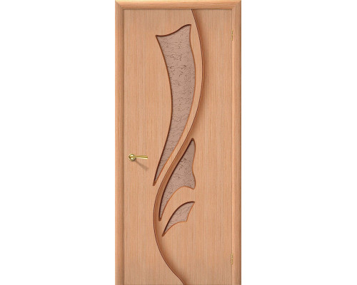 Дверь межкомнатная шпонированная «Эксклюзив» Дуб Ф-05 (Шпон файн-лайн) остекление Бронза