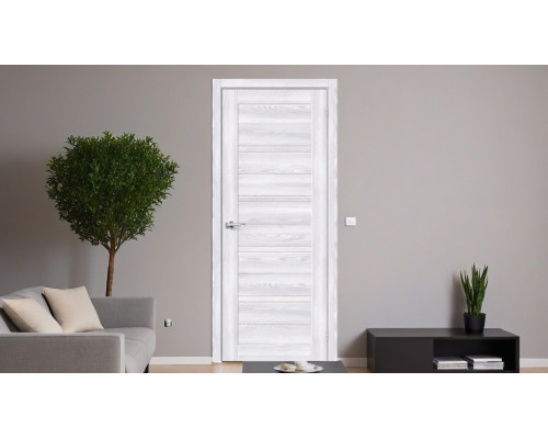 Дверь межкомнатная из эко шпона «Браво-28» Riviera Ice остекление Magic Fog