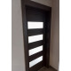 Дверь межкомнатная из эко шпона «Браво-23» Wenge Melinga остекление Magic Fog