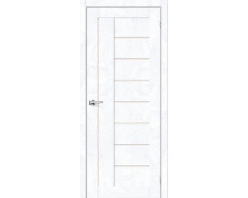 Дверь межкомнатная из эко шпона «Браво-29» Snow Art остекление Magic Fog