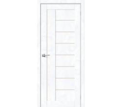 Дверь межкомнатная из эко шпона «Браво-29» Snow Art остекление Magic Fog