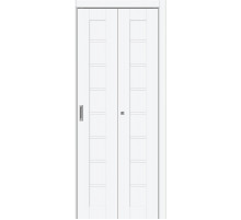 Дверь межкомнатная складная «Браво-20» White Silk глухая