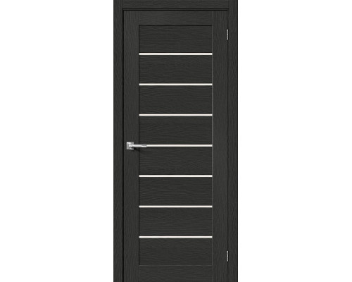 Дверь межкомнатная из эко шпона «Браво-22» Stormy Wood остекление Magic Fog