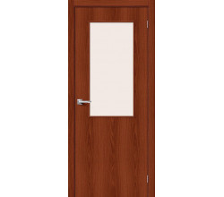 Ламинированная межкомнатная дверь «Гост-7» Л-11 (ИталОрех) остекление Magic Fog