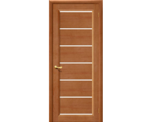 Дверь межкомнатная из Массива сосны «М2» Светлый Лак остекление Белое матовое