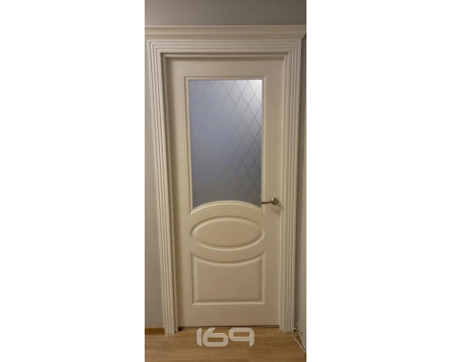 Дверь межкомнатная крашенная «Скинни-21» Whitey (Эмаль) остекление художественное