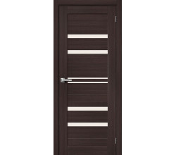 Дверь межкомнатная из эко шпона «Браво-30» Wenge Melinga остекление Magic Fog