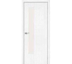 Дверь межкомнатная из эко шпона «Браво-9» Snow Melinga остекление Magic Fog