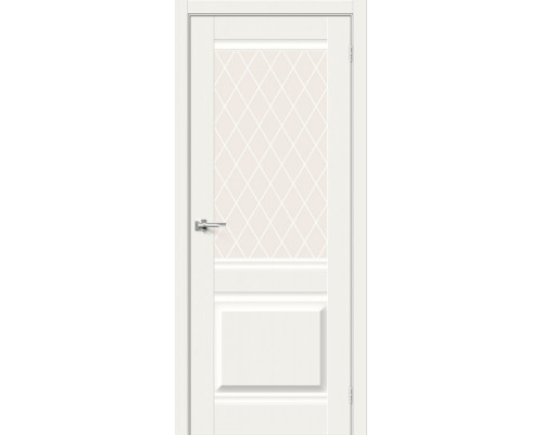 Дверь межкомнатная «Прима-3» White Mix Белое художественное сатинато