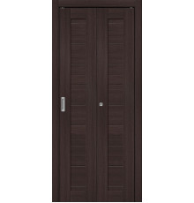 Дверь межкомнатная из эко шпона складная «Браво-21» Wenge Melinga глухая