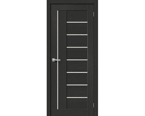 Дверь межкомнатная из эко шпона «Браво-29» Stormy Wood остекление Magic Fog