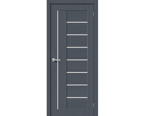 Дверь межкомнатная из эко шпона «Браво-29» Stormy Wood остекление Magic Fog