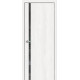 Дверь межкомнатная из эко шпона «Браво-1.55» White Dreamline остекление зеркало в цвете 