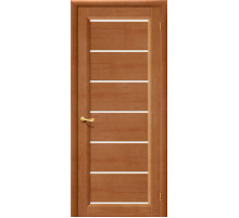 Дверь межкомнатная из Массива сосны «М2» Светлый Лак остекление Белое матовое