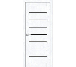 Дверь межкомнатная из эко шпона «Браво-22» Snow Art остекление Black Star