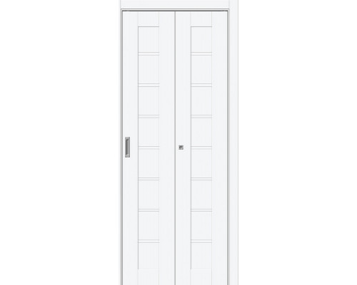 Дверь межкомнатная складная «Браво-20» White Silk глухая