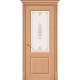 Дверь межкомнатная шпонированная «Статус-13» Дуб Ф-05 (Шпон файн-лайн) остекление Сатинато белое