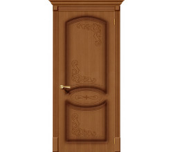 Дверь межкомнатная шпонированная «Азалия» Орех (Шпон файн-лайн) глухая