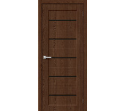 Дверь межкомнатная из эко шпона «Мода-22 Black Line» Brown Dreamline глухая