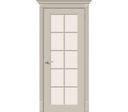 Дверь межкомнатная крашенная «Скинни-11.1» Creamy (Эмаль) остекление Magic Fog