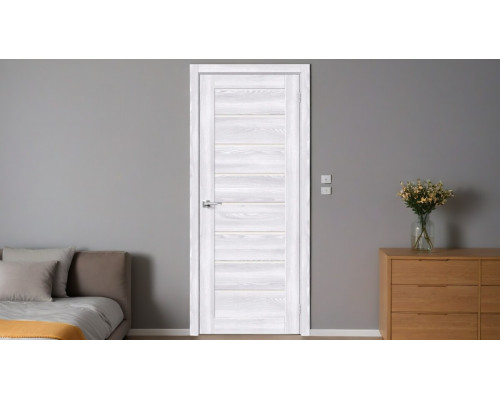 Дверь межкомнатная из эко шпона «Браво-22» Riviera Ice остекление Magic Fog