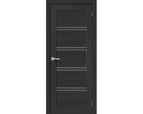 Дверь межкомнатная из эко шпона «Браво-28» Stormy Wood остекление Magic Fog