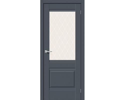 Дверь межкомнатная «Прима-3» Stormy Matt остекление White Сrystal