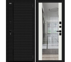 Дверь входная металлическая «Лайнер-3» Black Carbon/Off-white