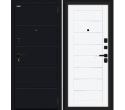 Дверь входная металлическая «Прайм/SBlack» Black Shell/White Silk