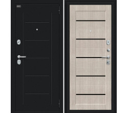 Дверь входная металлическая «Борн» Букле черное/Cappuccino Melinga