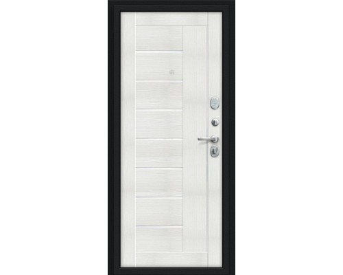 Дверь входная металлическая «Проф» Букле черное/Bianco Veralinga