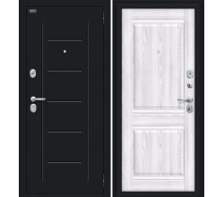 Дверь входная металлическая «Некст Kale» Букле черное/Riviera Ice
