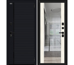 Дверь входная металлическая «Лайнер-3» Total Black/Nordic Oak