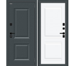 Дверь входная металлическая с терморазрывом «Thermo Некст МФ/SBlack» Старк антрацит/White Silk