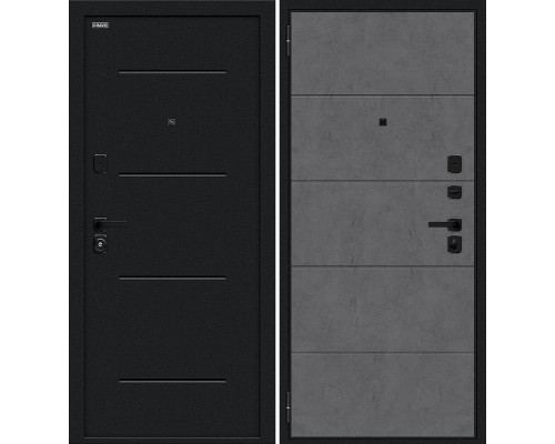 Дверь входная металлическая «Граффити-1 Инсайд/SBlack» Букле черное/Slate Art