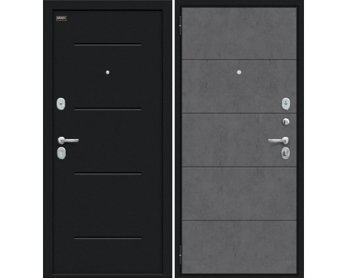 Дверь входная металлическая «Граффити-1 Инсайд» Букле черное/Slate Art