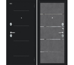 Дверь входная металлическая «Лайн» Букле черное/Slate Art