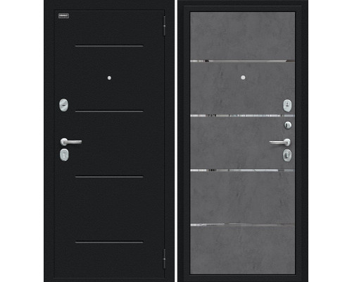 Дверь входная металлическая «Лайн» Букле черное/Slate Art