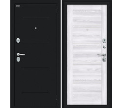 Дверь входная металлическая «Сити Kale» Букле черное/Riviera Ice