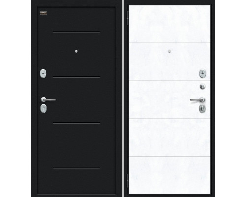 Дверь входная металлическая «Граффити-1 Инсайд» Букле черное/Snow Art