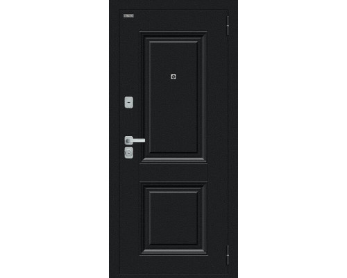 Дверь входная металлическая «Некст МФ/BChrome» Букле черное/Cappuccino Melinga