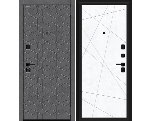 Дверь входная металлическая «Кьюб» (RBE) Slate Art/Snow Art