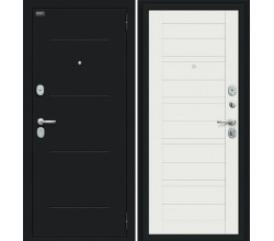 Дверь входная металлическая «Сити Kale» Букле черное/Off-white